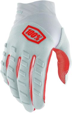100% Mens Airmatic MX OffRoad Motocross Gloves - Silver - Small