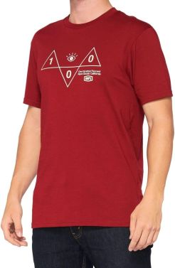 100% Mens Vision Casual Short Sleeve T-Shirt - Brick Red - X-Large