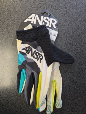 Answer Mens Elite Limited Motocross Gloves - Black/Teal - X-Large