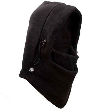 Adult Fleece Balaclava Hood Neck Warmer For Outdoors-Black