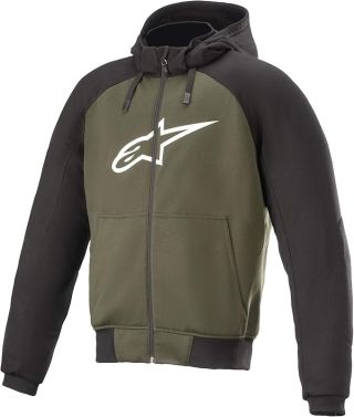 Alpinestars Men's Chrome Sport Street Motorcycle Hoodie - Black/Green - Small