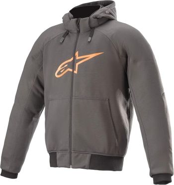 Alpinestars Mens Chrome Sport Motorcycle Hoodie - Tar Gray/Flame Orange - Small 