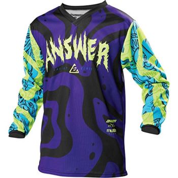  Answer Racing A21 Arkon Hypno Youth Jersey - Hyper Acid/Astana/Dark Pur -X-Large 