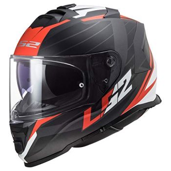 LS2 Helmets Assault Full Face Motorcycle Helmet W/SunShield (Nerve Matte Black/Red - X-Small)
