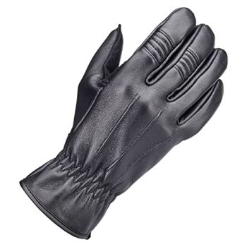 Biltwell Mens Work Leather Gloves - Black - Large