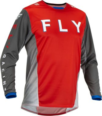 Fly Racing Mens Kinetic Kore Racewear MX Motocross Jersey - Red/Grey - Small
