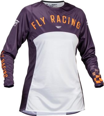 Fly Racing Womens Lite Motocross Jersey -Deep Purple/White/Neon Coral -2X-Large