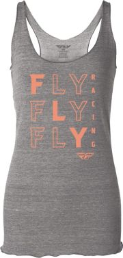 Fly Racing Womens Tic Tac Toe Casual Tank Top - Grey - X-Large
