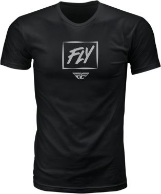 Fly Racing Mens Casual Short Sleeve Fly Zoom T-Shirt - Black - Medium