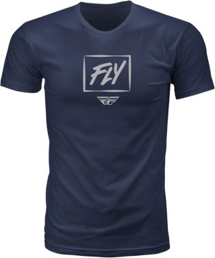 Fly Racing Mens Casual Short Sleeve Fly Zoom T-Shirt - Navy - Medium