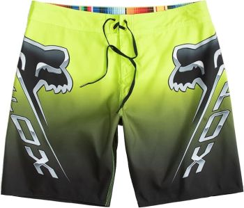 Fox Racing Mens Centro 19" Length Boardshorts - Fluorescent Yellow/Green - 33