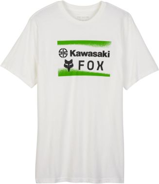 Fox Racing Mens Kawasaki Prem Short Sleeve T-Shirt - Optic White - 2X-Large