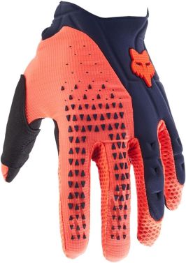 Fox Racing Mens Pawtector MX OffRoad Motocross Gloves - Navy/Orange - Small