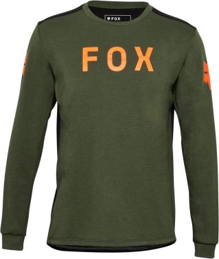 Fox Racing Youth Ranger Aviation Long Sleeve MTB Jersey -Dark Sage -Youth Small