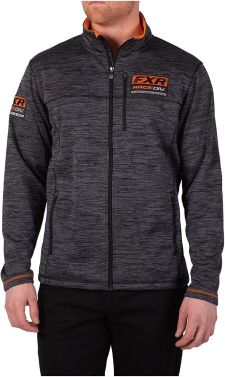 FXR Men Casual Elevation Tech Zip-Up Fleece - Black/Gray/Orange - Small