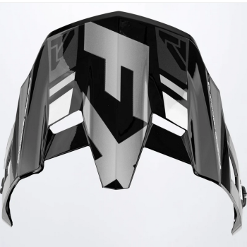 FXR Maverick Modular Team Helmet Peak W/ All Mounting Equipment Black/Char/White