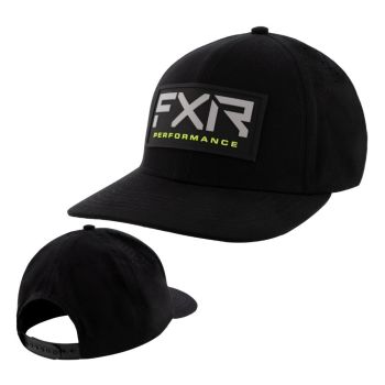 FXR Mens UPF Performance Snapback Hat - Black/Hi-Vis - OS+