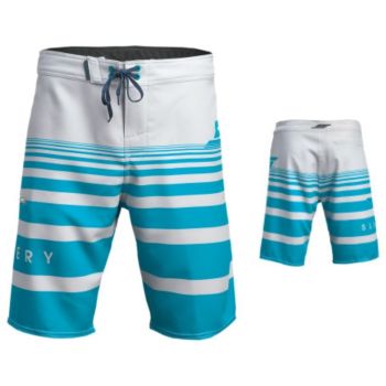 Slippery Mens Glide Summer Warm Weather Board Shorts - Gray/Aqua - 30