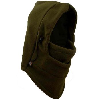 Adult Fleece Balaclava Hood Neck Warmer For Outdoors-Green