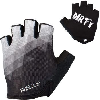 Handup Mens Short Finger Mountain Bike Gloves - Black/White Prizm - Large