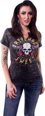 Lethal Threat Womens Revenge is Sweet Short Sleeve T-Shirt - Black - Large