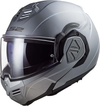 LS2 Adult Advant Modular Street Motorcycle Helmet - Special Matte Silver - X-Small