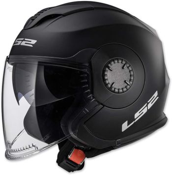 LS2 Adult Open Face Verso Street Motorcycle Helmet - Matte Black - X-Small