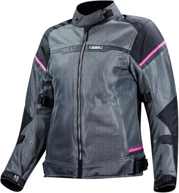 LS2 Womens Riva Street Motorcycle Touring Jacket - Black/Gray/Pink - X-Large