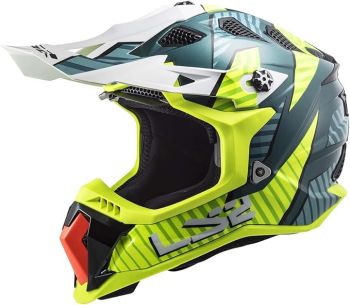 LS2 Adult Subverter Evo MX Motocross Helmet -Astro Cobalt/Hi-Vis Yellow -X-Small