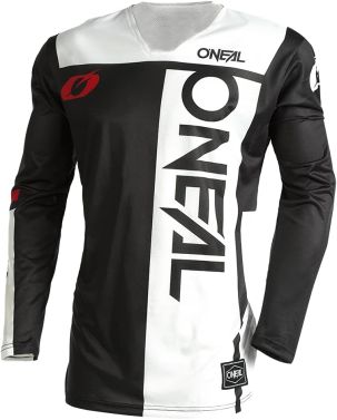 O'Neal Mens Hardwear Air Slam MX Motocross Jersey - Black/White - Large