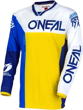 O'Neal Mens Mayhem Lite Split MX Motocross Jersey - Blue/Yellow - Small