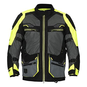 Tourmaster Men's Ridgecrest Mesh Adventure Motorcycle Jacket Hi-Viz Small