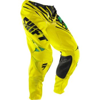 Shift Racing Mens Satellite MX OffRoad Motocross Pants - Green/Yellow - 28