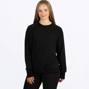 FXR Womens Casual Side Star Pullover Crewneck Sweater - Black - X-Large