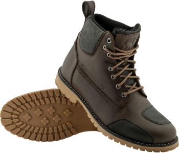 Speed and Strength Mens Call to Arms Leather Motorcycle Boots - Brown/Black - 9