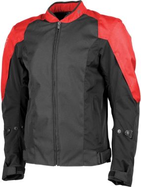 Speed And Strength Mens Moment Of Truth Motorcycle Jacket - Black/Red - Large