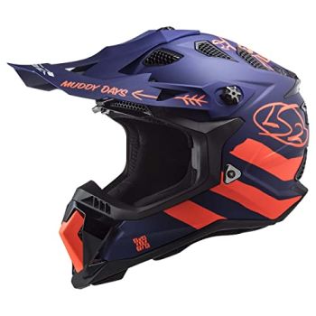 LS2 Helmets MX-Off Road Subverter Evo Helmet (Cargo Matte Blue Fluo Orange - X-Small)