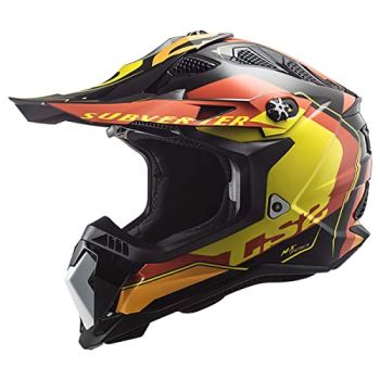 LS2 Helmets MX-Off Road Subverter Evo Helmet (Arched Gloss Black/Yellow/Orange - X-Small)