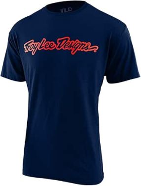 Troy Lee Designs Youth Signature Short Sleeve T-Shirt - Navy - Youth X-Large
