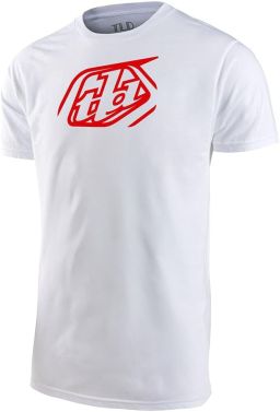 Troy Lee Designs Youth Cropped Badge Short Sleeve T-Shirt - White - Youth Medium