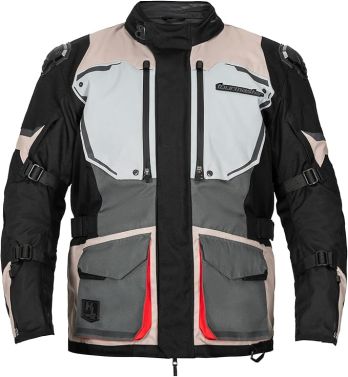 Tourmaster Mens Trek Adventure Street Motorcycle Jacket - Sand/Gray - Small