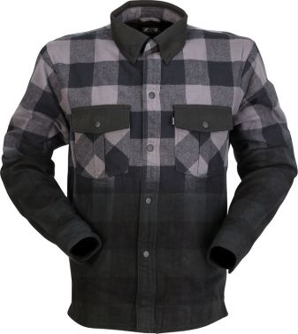 Z1R Mens Duke Ombre w/Conceal Carry Pocket Motorcycle Shirt -Blk/Gray -3X-Large