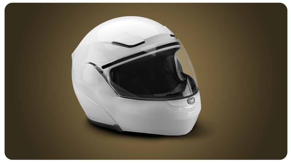 White full face helmet