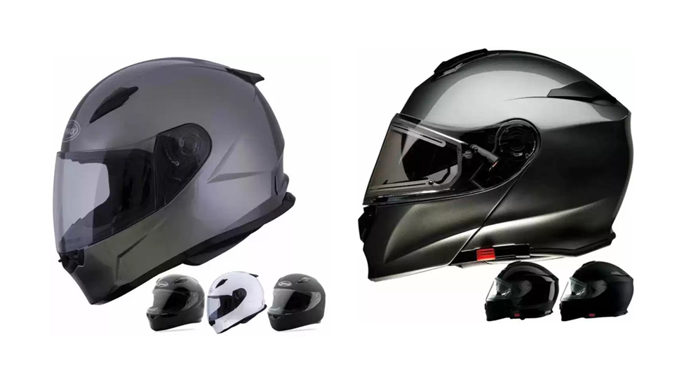 Variety of motorcycle helmets