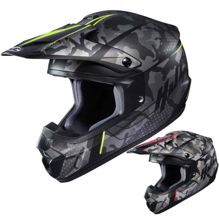 HJC CS-MX2 Motocross Helmet Sapir Gray Camo w/ Red L Large ATV CSMX CS-MX II