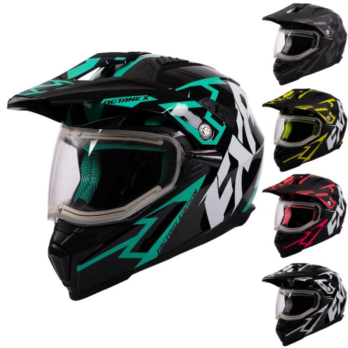 FXR Racing F20 Octane X Deviant Electric Shield Mens Winter Snowmobile Helmets 
