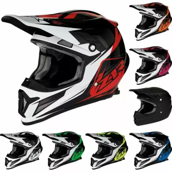 Choose Size Black/Blue/White Z1R Youth RISE ASCEND Off-Road Helmet 