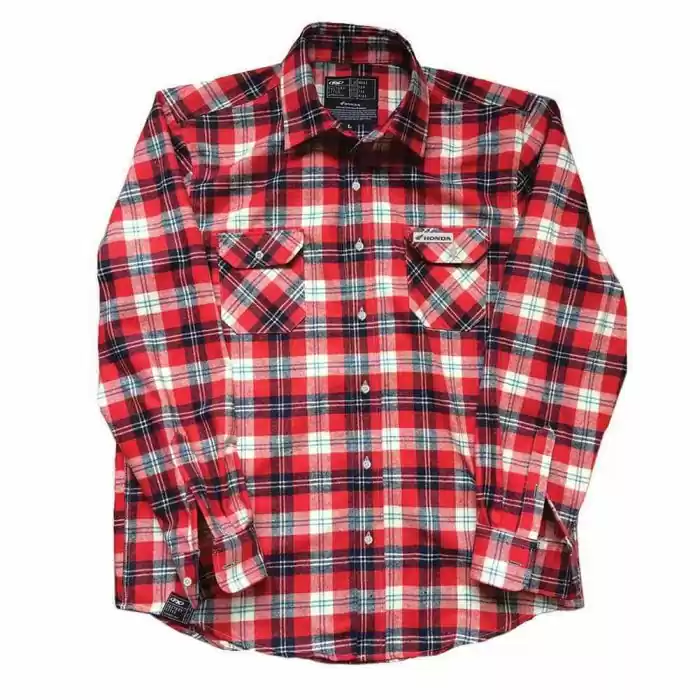 White, XX-Large Factory Effex for Honda Flannel Shirt Red/White 