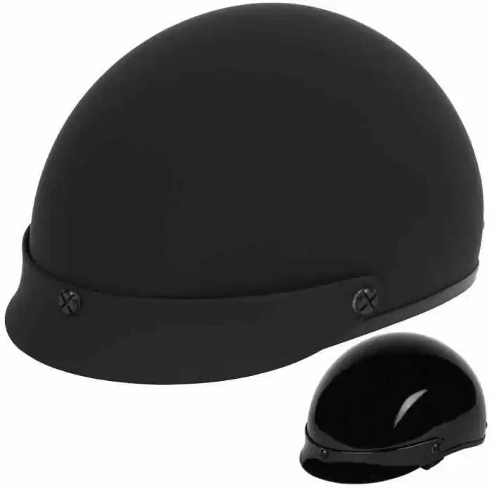 Black Brand Cheater .50 Mens Motorcycle Half Helmets